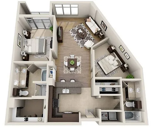 Floor plan B2A- Renovated