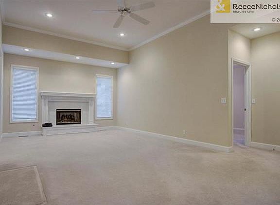 Living room with fireplace.