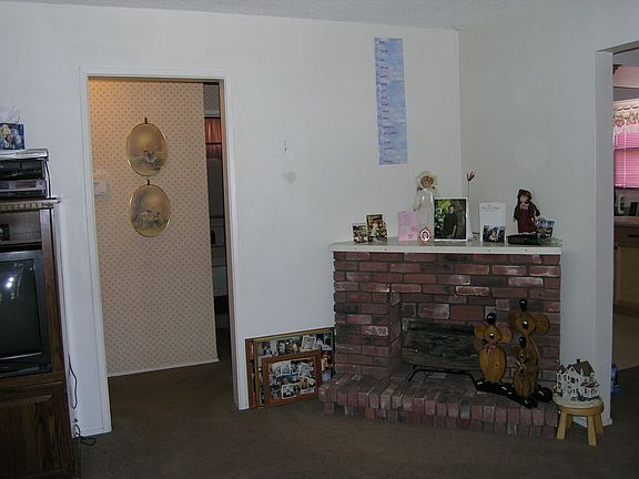 Living room faux fireplace