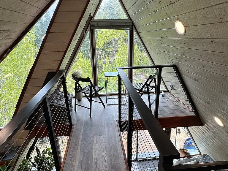 Loft-View from the single beds to the coffee nook