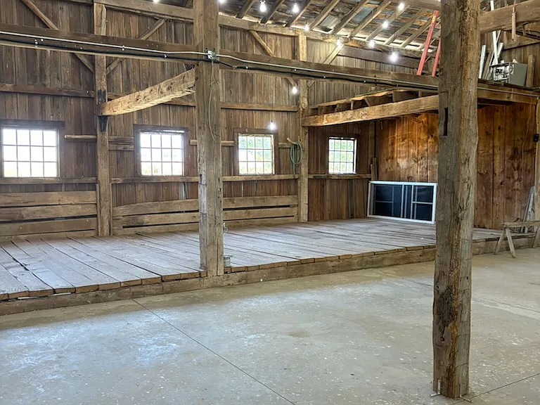 The stage in the 1825 barn