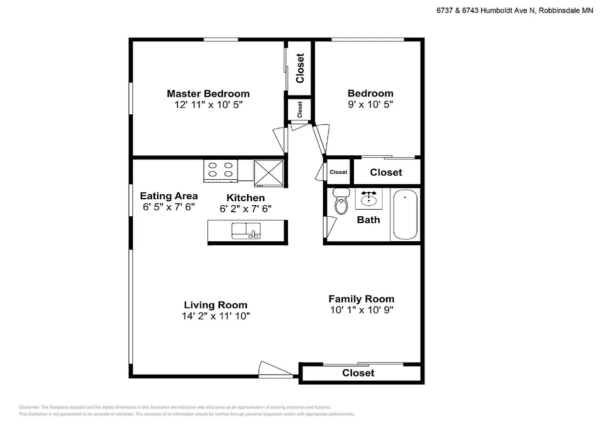 Floor plan 2 bedroom 1 Bath