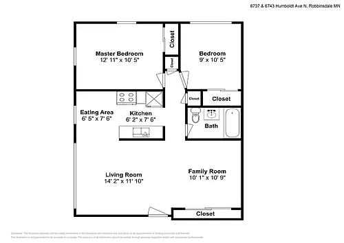 Floor plan 2 bedroom 1 Bath