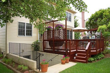 Walk-up basement and large deck.