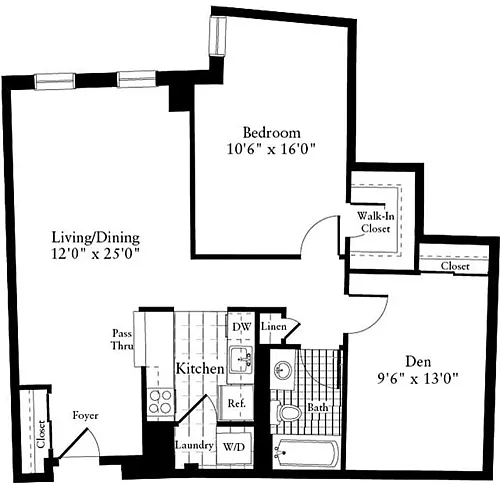 Floor plan 1 Bedroom S