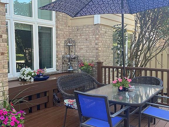Back deck by cathedral windo