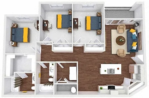 Floor plan 3 Bed 2 Bath