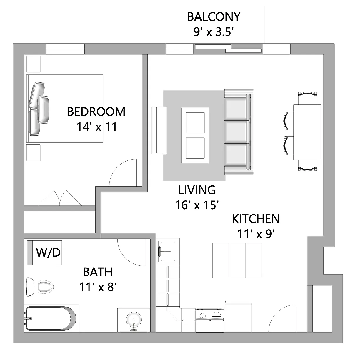 Floor plan Bellamy with Balcony