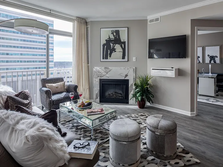 Relish the look of wood with luxury vinyl plank flooring in your updated home with awesome city views!