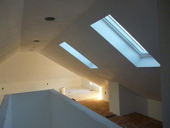 upstairs with sky lights