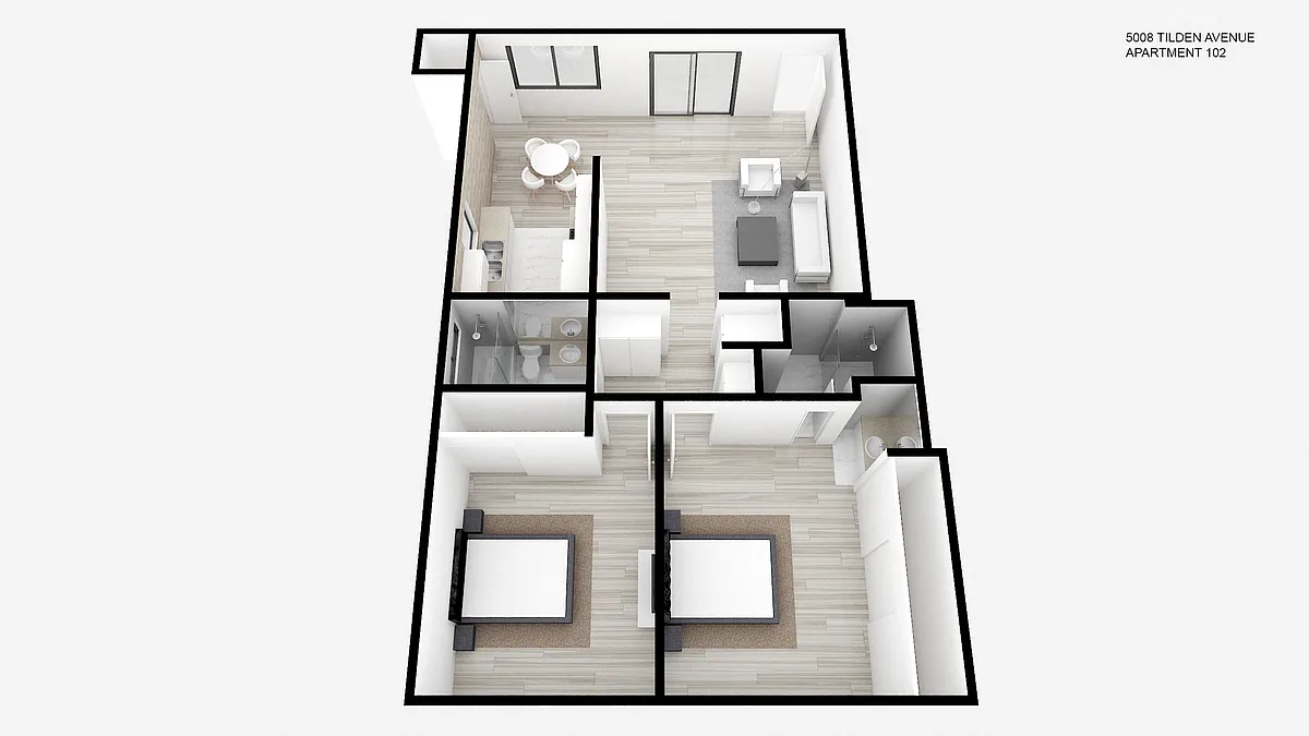 Floor plan Two Bed ~ Two Bath