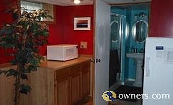 Man Cave With Bathroom, Microwave, Fridge