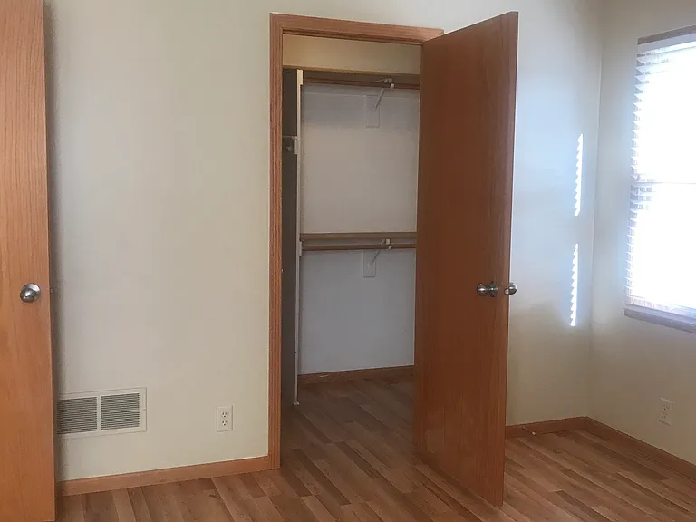 Master bedroom includes a large walk-in closet.