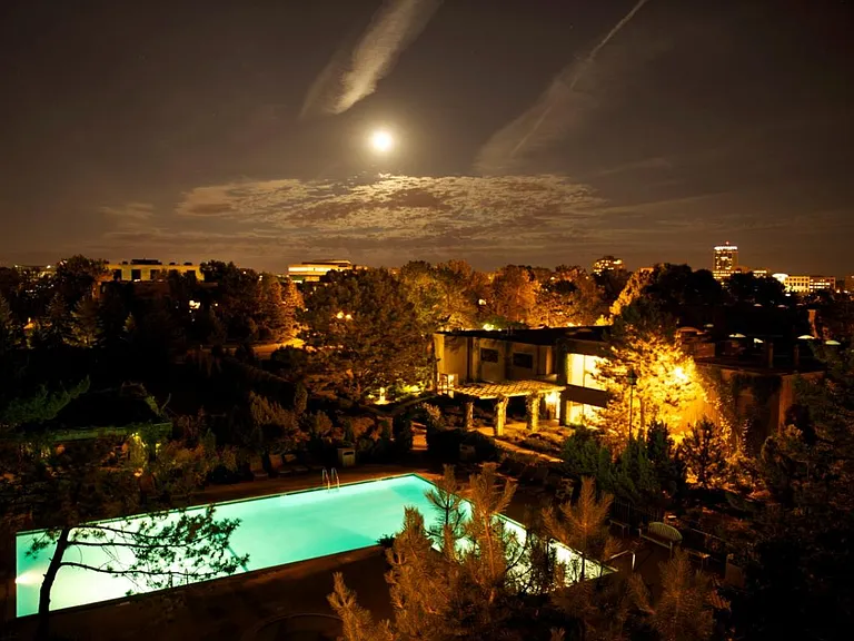 Night swimming under the moonlight at Cedars of Edina