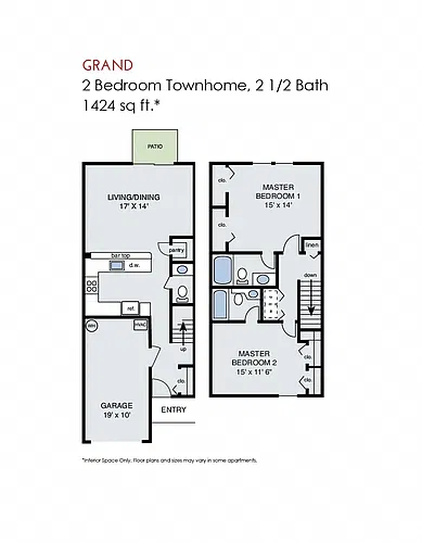 Floor plan Grand Townhome w Gar - Phase 1