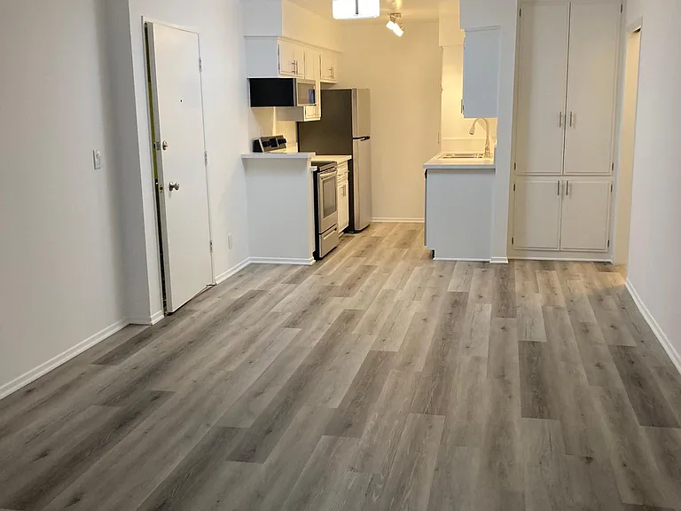 1 Bed + 1 Bath Unit 103 - View of Kitchen and Hallway