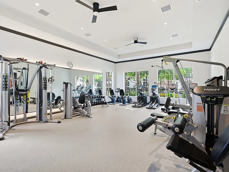 Refreshed fitness center with equipment