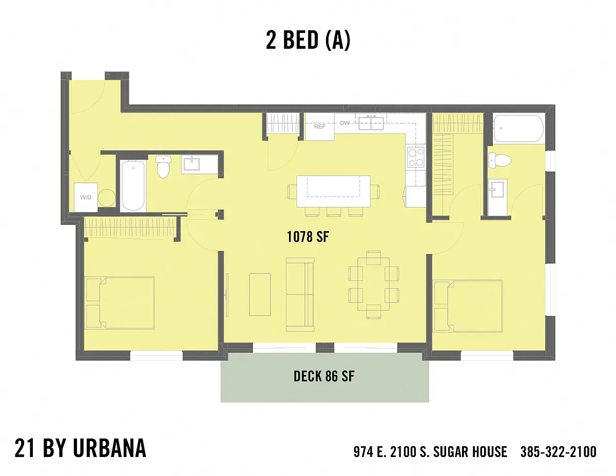 Floor plan 2 BED (21-2A)