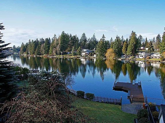 Back yard, dock and lake