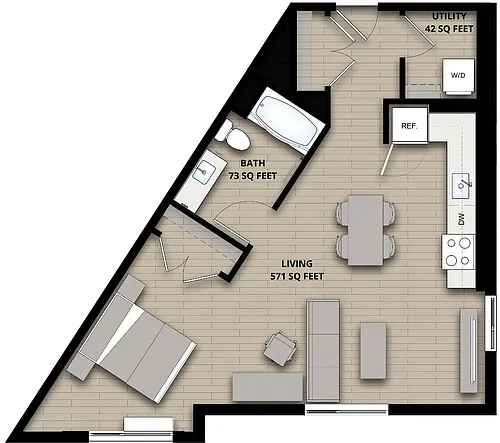 Floor plan E: Studio E