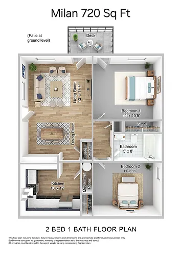 Floor plan 2 Bedroom Middle Floor
