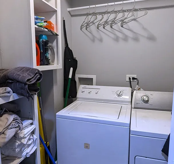Side by side washer and dryer