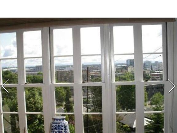 View from living room. Big open windows