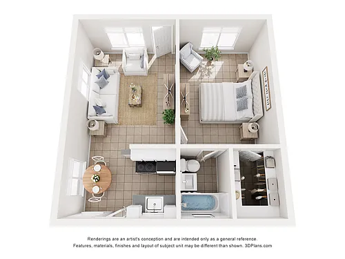 Floor plan 1 Bed 1 Bath