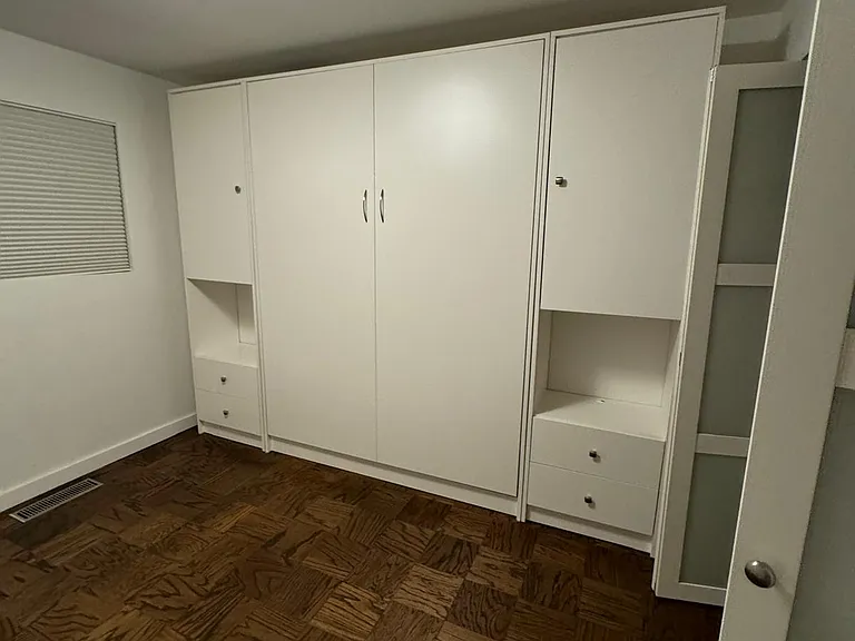 Second Bedroom Murphy Bed with Mattress + Drawers + Storage Cabinets