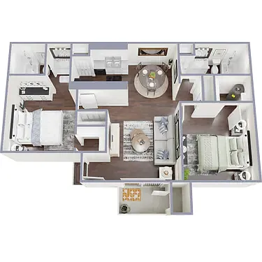 Floor plan Two Bedroom Two Bath