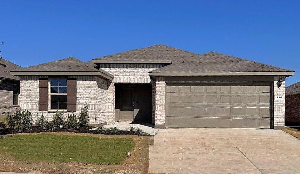 Front Elevation - D.R. Horton''s DentonFloorplan Elevation A - All Home and community information, including pricing, included features, terms, availability and amenities, are subject to change at any time without notice or obligation. All Drawings, pictures, photographs, video, square footages, floor plans, elevations, features, colors and sizes are approximate for illustration purposes only and will vary from the homes as built.