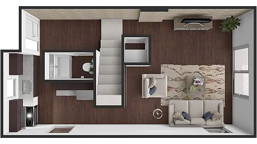 Floor plan 2 Bedroom Townhome