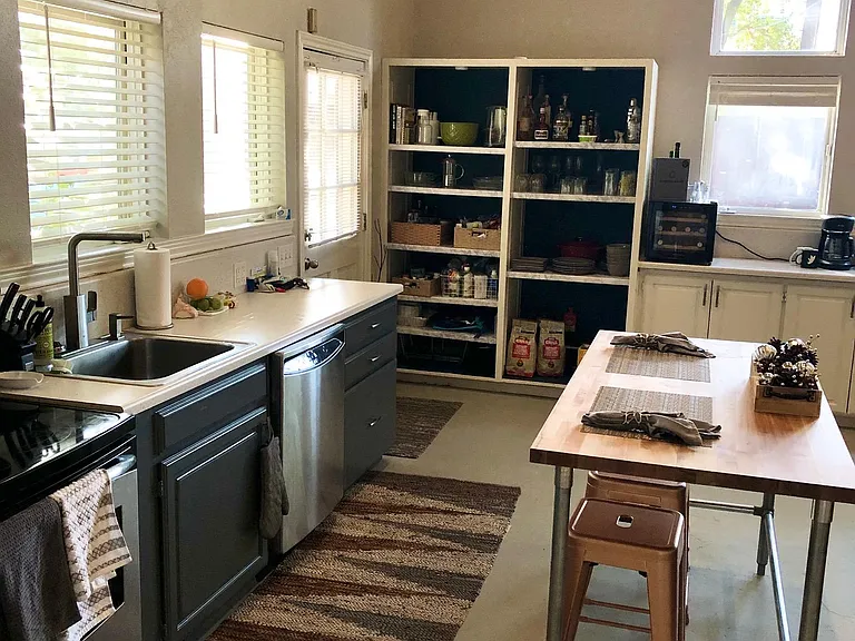 Kitchen has dishwasher and ice machine