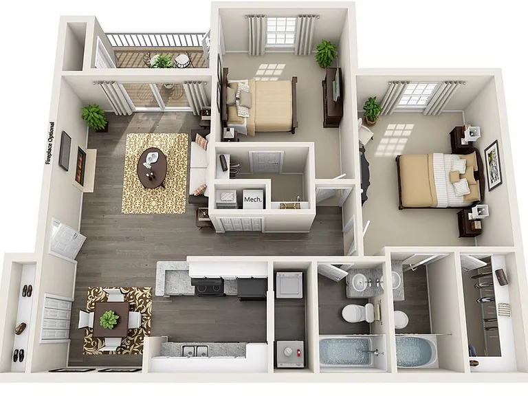 2 Bedroom | 2 Bath | 1075 SF 2 Bedroom | 2 Bath | 1075 SF