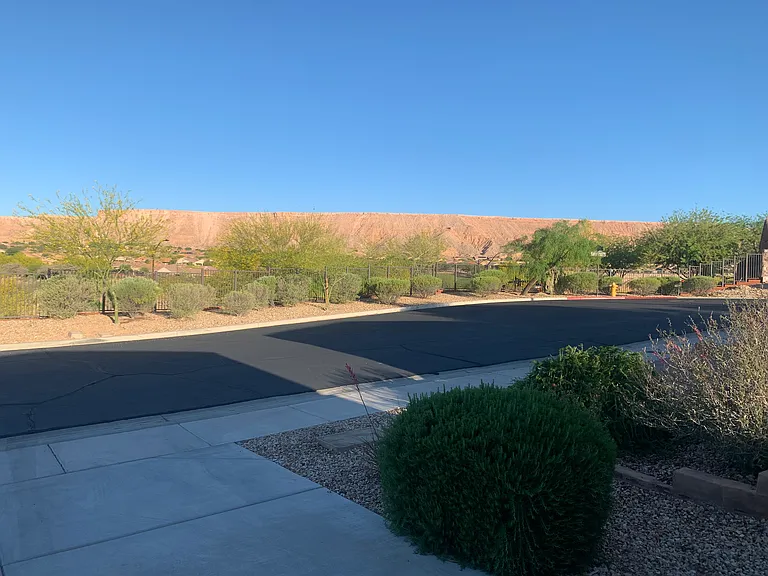 View of Mesa from the front of the house.