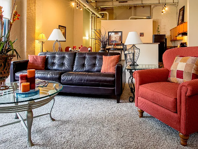 Living Room at Sycamore Place Lofts