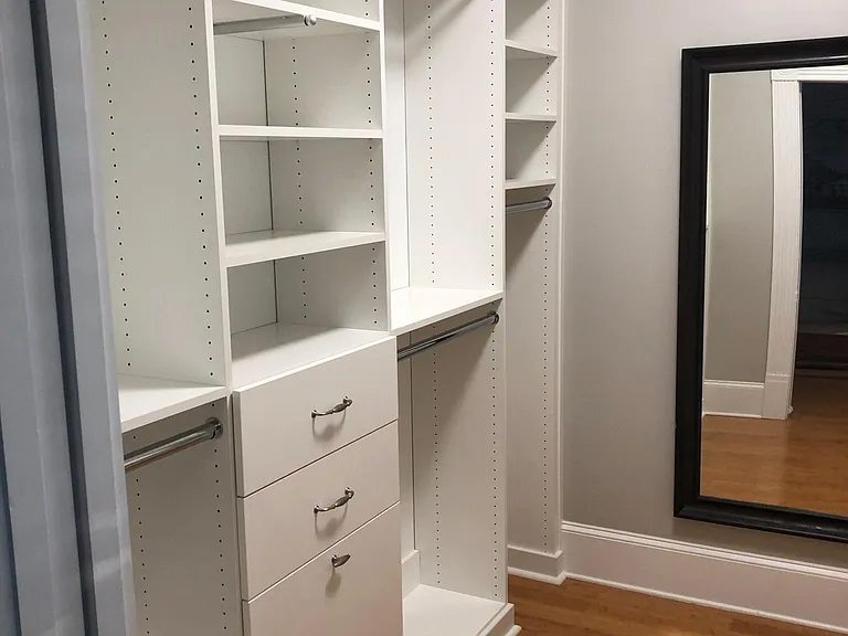 Custom Walk in Closet - Left Side (built in drawers, hamper, valet pulls on both sides)