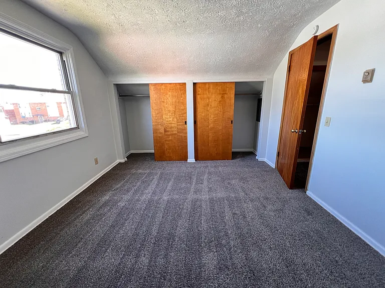 Double closets in bedroom