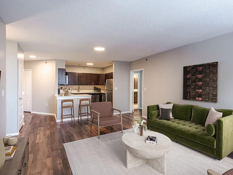 Open Living Space at 15 Bank Apartments in White Plains, NY 10606