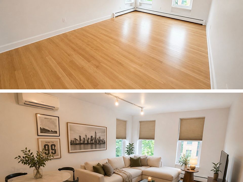 Living room with southern and western facing windows
