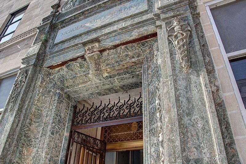Entrance to secured historical building