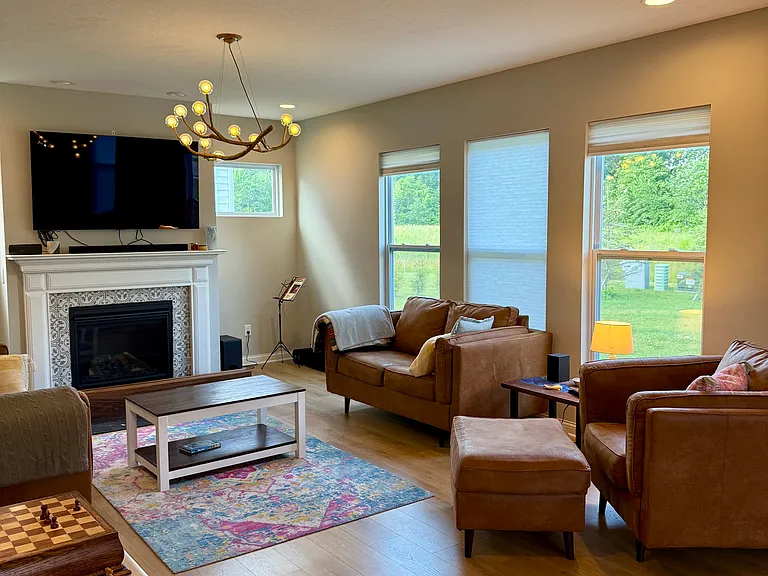 Living room with fireplace