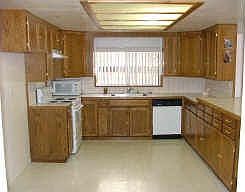 Huge, eat in kitchen with lots of cabinet space.