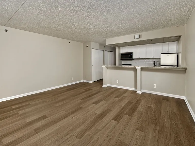One-bedroom apartment living and dining area