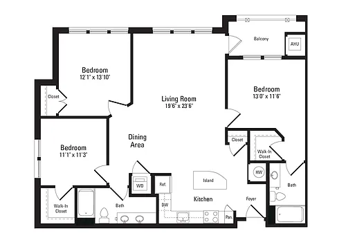 Floor plan 3 Bed 2 Bath