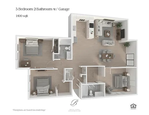 Floor plan 3 Bedroom 2 Bathroom