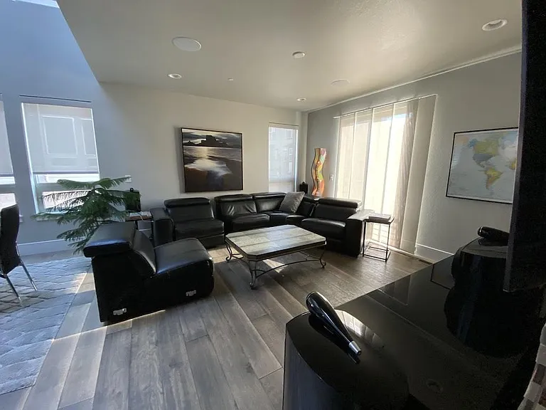 Electronic reclining leather couches.