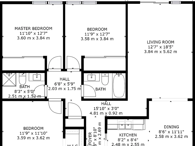 3BR/2BA Layout 3BR/2BA Layout