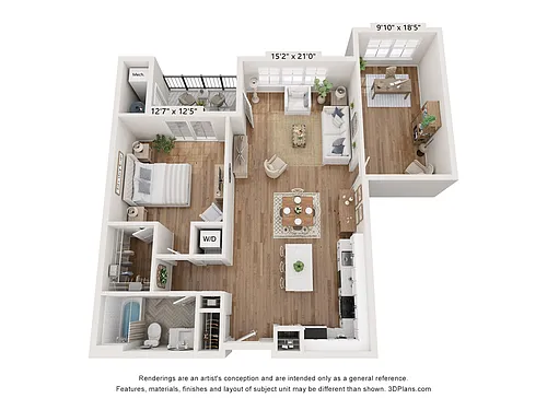 Floor plan 1E Study