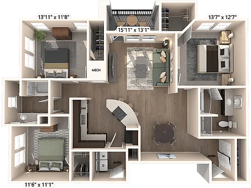 Floor plan C1-1-1405